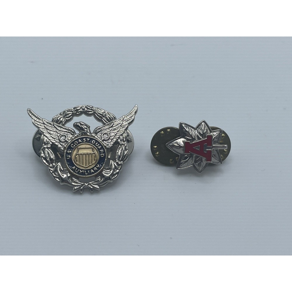 Vintage Lot Of 2 US Coast Guard Auxiliary Pins